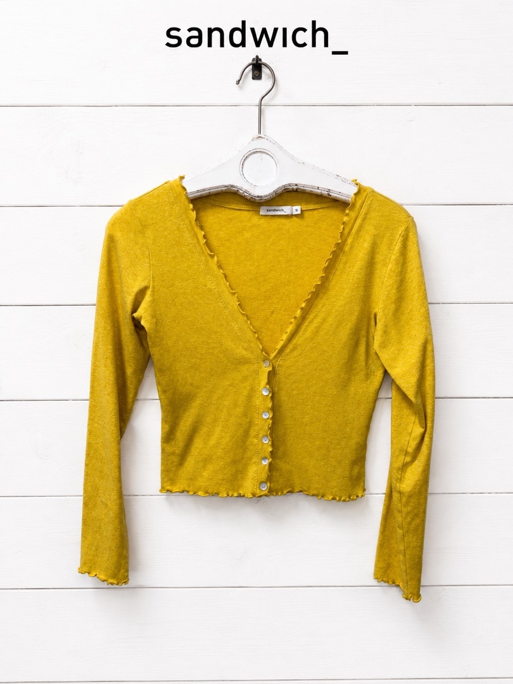 SANDWICH Mustard Yellow Cropped Cardigan Size S